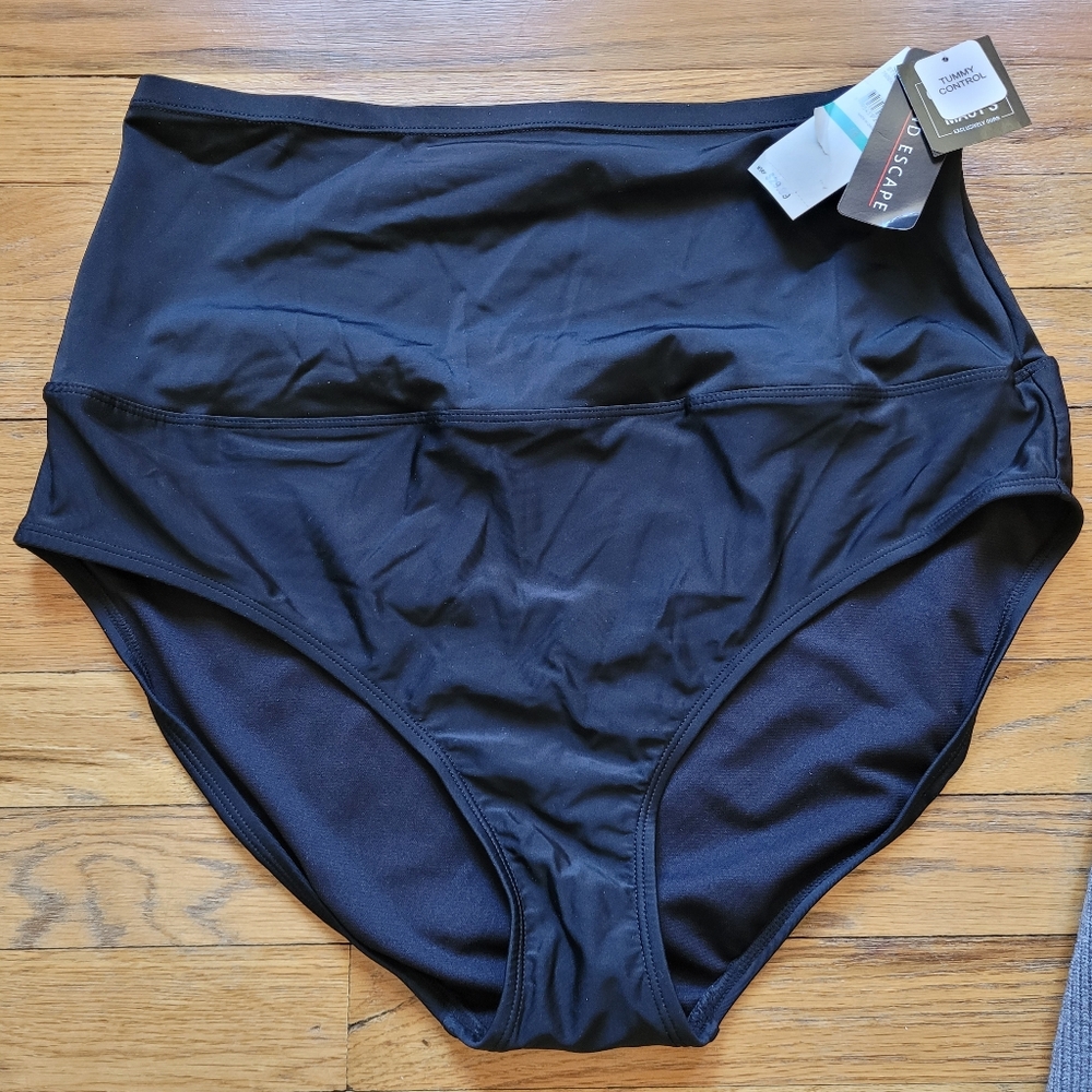 Island Escape High-Waist Tummy Control-Top Bikini Bottoms Sizes 6, 10, 12 - Picture 5 of 10